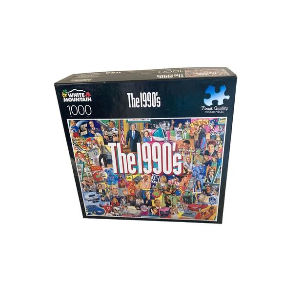 1990's Puzzle 1000 Pc Bill Clinton Michael Jordan White Mountain - Picture 1 of 8